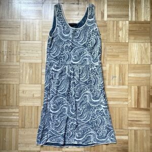 Peruvian Connection Knit Dress Women’s Large Blue Waves Ocean Crochet